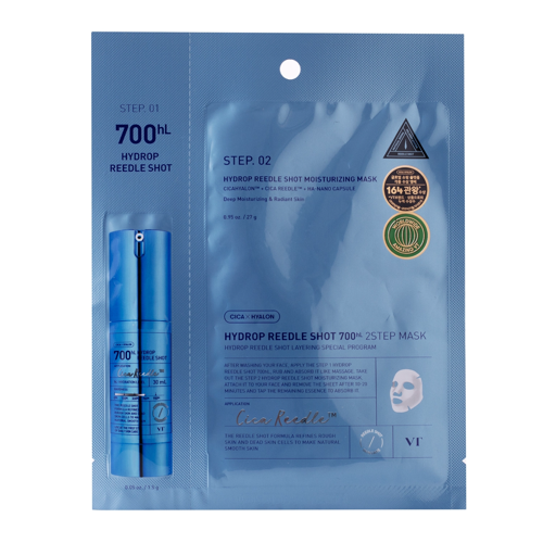 VT Cosmetics - Hydrop Reedle Shot 700hL 2-Step Mask - Moisturizing Face Mask - 1,5g+27g