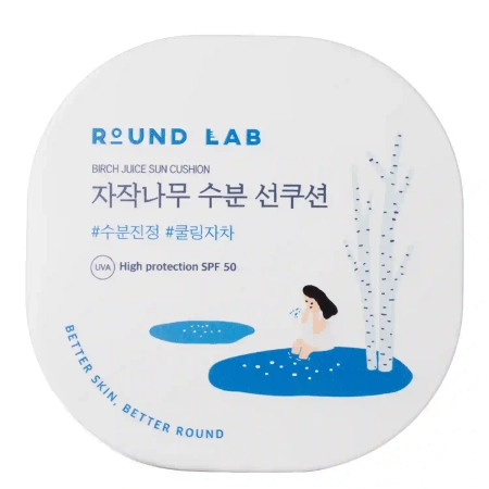 Round Lab - Birch Juice Moisturizing Sun Cushion SPF50 - Moisturizing Sunscreen with Birch Juice - 15g