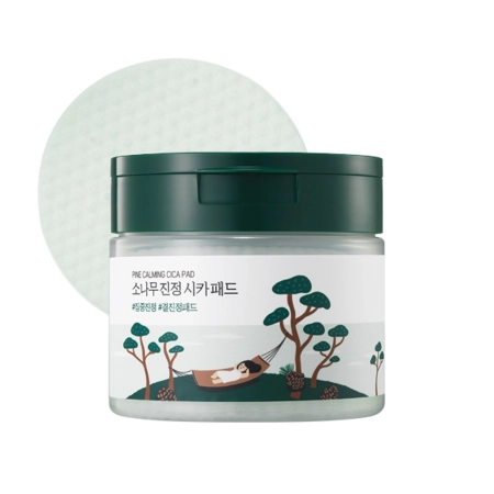 Round Lab - Pine Calming Cica Pad - Soothing and smoothing facial tampons - 50 pcs