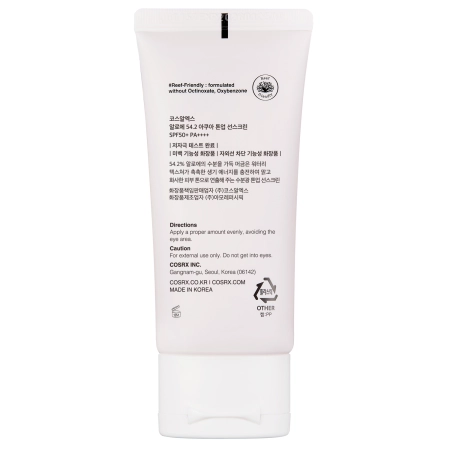 COSRX - Aloe 54.2 Aqua Tone-Up Sunscreen SPF50+/PA++++ - Moisturizing Sunscreen Cream - 50ml