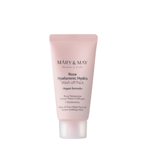 Mary&May - Rose Hyaluronic Hydra Wash off Pack - Cream Face Mask with White Clay - 30g