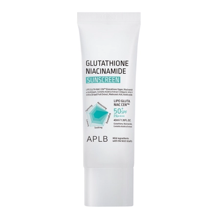 APLB - Glutathione Niacinamide Sunscreen SPF50+ PA++++ - Brightening Face Cream with Filter - 40ml