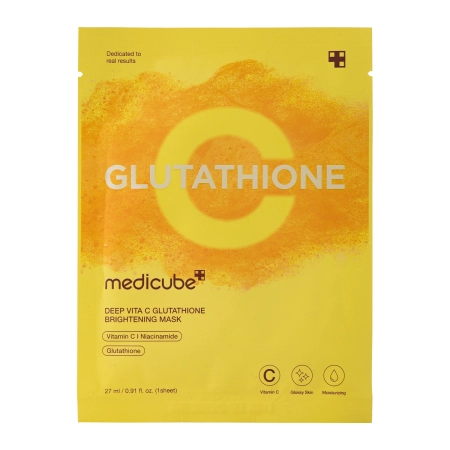 Medicube - Deep Vita C Glutathione Mask - Brightening Facial Mask Sheet mask - 1pc/27ml