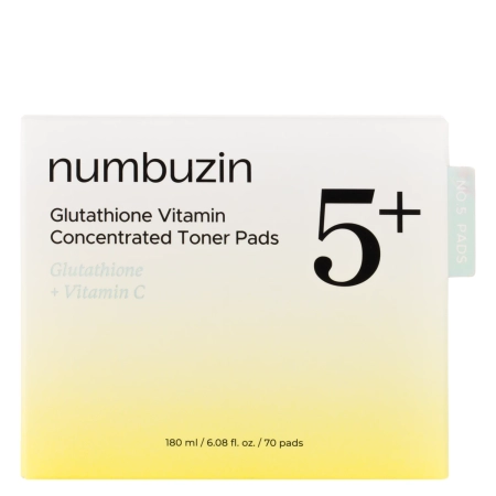 Numbuzin - No.5+ Glutathione Vitamin Concentrated Toner Pads - 180ml/70szt.