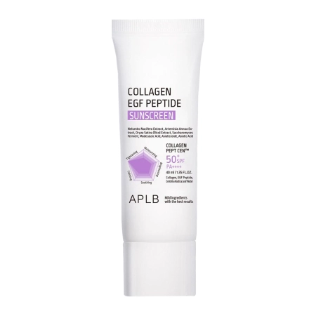 APLB - Collagen EGF Peptide Sunscreen SPF50+ PA++++ - Moisturizing Face Cream with Filter - 40ml