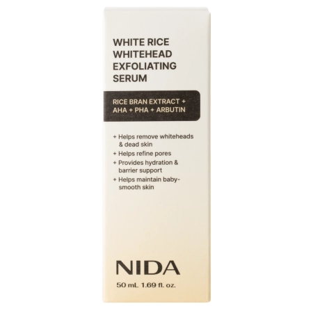 NIDA - White Rice Whitehead Exfoliating Serum - Exfoliating Face Serum with White Rice Extract - 50 ml