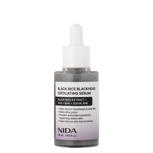 NIDA - Black Rice Blackhead Exfoliating Serum - Exfoliating Face Serum with Black Rice Extract - 50 ml