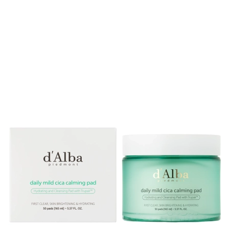 d’Alba - Daily Mild Cica Calming Pad - Soothing Face Pads with Asian Centella - 50 pcs