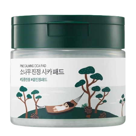 Round Lab - Pine Calming Cica Pad - Soothing and smoothing facial tampons - 50 pcs