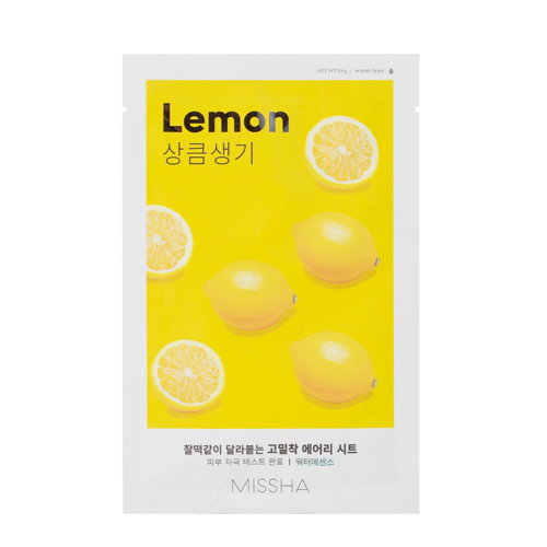 Missha - Airy Fit Sheet Mask - Lemon - Lemon Sheet Mask - 19g
