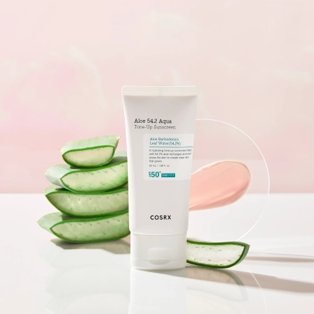 COSRX - Aloe 54.2 Aqua Tone-Up Sunscreen SPF50+/PA++++ - Moisturizing Sunscreen Cream - 50ml