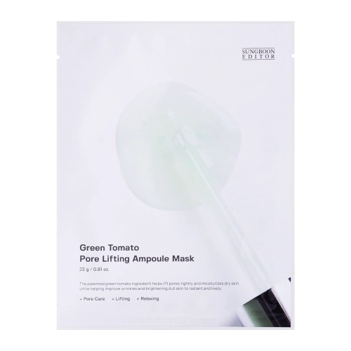 Sungboon Editor - Green Tomato Pore Lifting Ampoule Mask - Compartment Reducing Visibility Mask - 1pc/23g