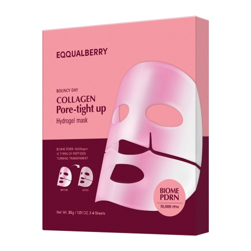 EQQUALBERRY - Collagen Pore Tight Up Hydrogel Mask - Collagen Pore Tightening Face Mask Set - 4x30g