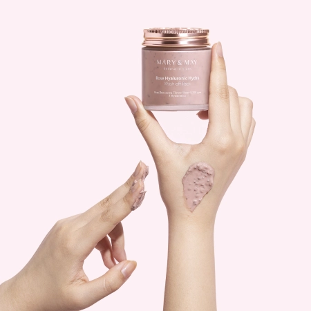 Mary&May - Rose Hyaluronic Hydra Wash off Pack - Moisturizing Mask with Clay - 125g