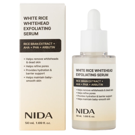 NIDA - White Rice Whitehead Exfoliating Serum - Exfoliating Face Serum with White Rice Extract - 50 ml