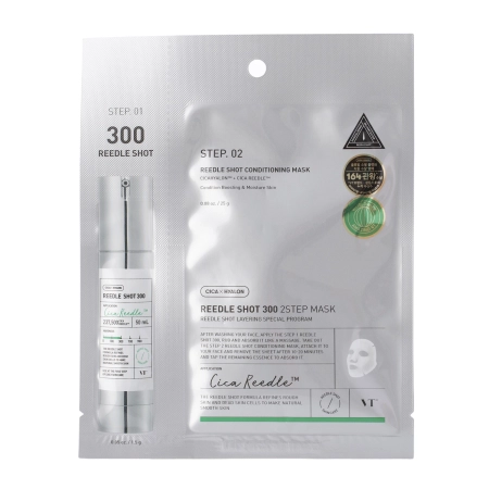 VT Cosmetics - Reedle Shot 300 2Step Mask - Firming Face Mask in a Sheet - 1.5g+25g