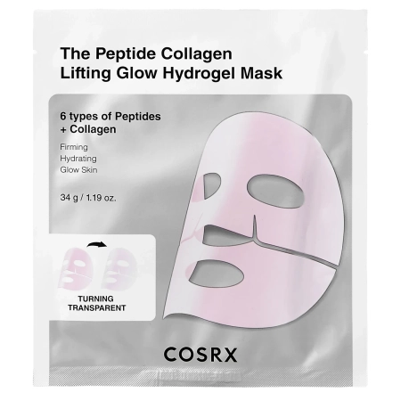 COSRX - Peptide Collagen Glow Hydrogel Mask - Hydrogel Mask with Peptides and Collagen - 34g