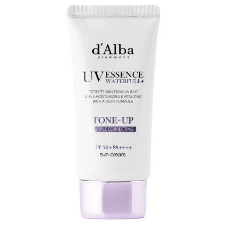 d'Alba - Waterfull Tone-Up Sun Cream SPF 50+ PA++++ - Purple - Tone-Up Face Cream with Sunscreen - 50 ml